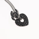 CHANEL COCO Mark Necklace metal Black CC Auth 176078A-4