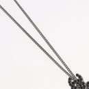 CHANEL COCO Mark Necklace metal Black CC Auth 176078A-5