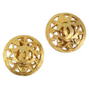 CHANEL COCO Mark Earring metal Gold Tone CC Auth 176079A-1