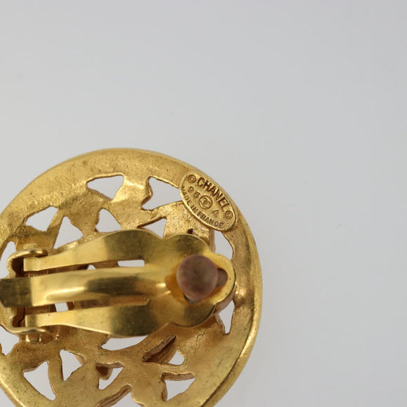 CHANEL COCO Mark Earring metal Gold Tone CC Auth 176079A