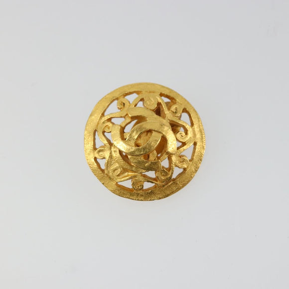 CHANEL COCO Mark Earring metal Gold Tone CC Auth 176079A