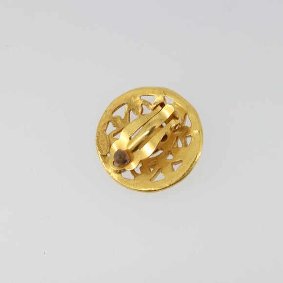 CHANEL COCO Mark Earring metal Gold Tone CC Auth 176079A
