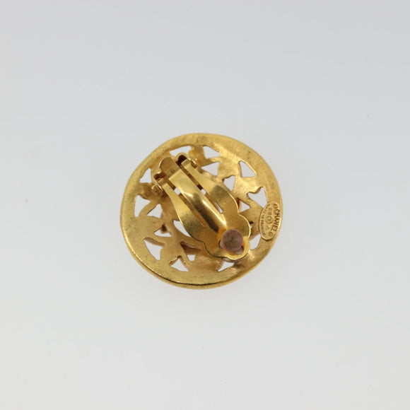 CHANEL COCO Mark Earring metal Gold Tone CC Auth 176079A