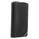 PRADA Long Wallet Safiano leather Black Silver Auth 176080A-1