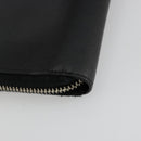 PRADA Long Wallet Safiano leather Black Silver Auth 176080A-15