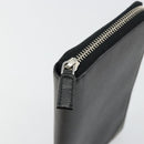 PRADA Long Wallet Safiano leather Black Silver Auth 176080A-8