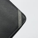 PRADA Long Wallet Safiano leather Black Silver Auth 176080A-17