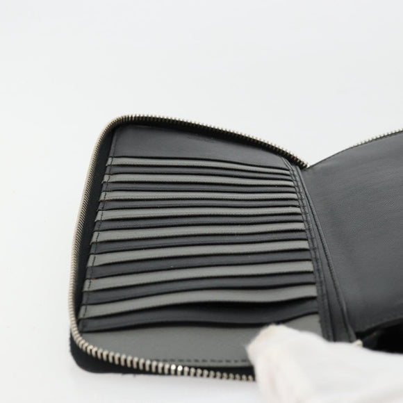 PRADA Long Wallet Safiano leather Black Silver Auth 176080A