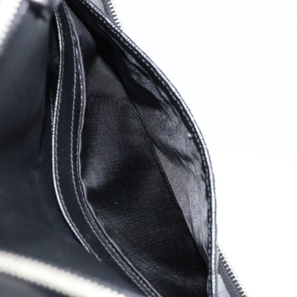 PRADA Long Wallet Safiano leather Black Silver Auth 176080A