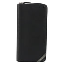 PRADA Long Wallet Safiano leather Black Silver Auth 176080A-13