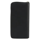 PRADA Long Wallet Safiano leather Black Silver Auth 176080A-2