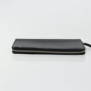 PRADA Long Wallet Safiano leather Black Silver Auth 176080A-3