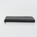 PRADA Long Wallet Safiano leather Black Silver Auth 176080A-4