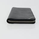 PRADA Long Wallet Safiano leather Black Silver Auth 176080A-6