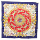 HERMES Carre 90 Scarf ""LUNA PARK"" Silk Blue Auth 176081A-12