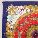 HERMES Carre 90 Scarf ""LUNA PARK"" Silk Blue Auth 176081A-2
