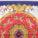 HERMES Carre 90 Scarf ""LUNA PARK"" Silk Blue Auth 176081A-3