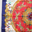 HERMES Carre 90 Scarf ""LUNA PARK"" Silk Blue Auth 176081A-5