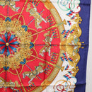 HERMES Carre 90 Scarf ""LUNA PARK"" Silk Blue Auth 176081A-7