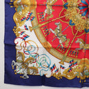 HERMES Carre 90 Scarf ""LUNA PARK"" Silk Blue Auth 176081A-8
