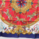HERMES Carre 90 Scarf ""LUNA PARK"" Silk Blue Auth 176081A-9