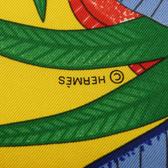 HERMES Carre 90 Scarf ""LA MARCHE DU ZAMBEZE"" Silk Multicolor Auth 176082V