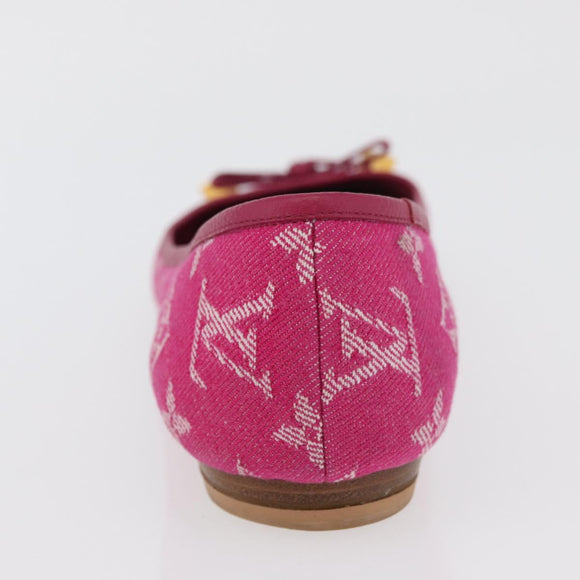 LOUIS VUITTON Monogram Denim Shoes Fuchsia LV Auth 176083A