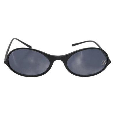 CHANEL COCO Mark Sunglasses plastic Black CC Auth 176084A - 0