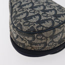 Christian Dior Trotter Canvas Saddle Pouch Navy Gold Auth 176085A-11