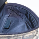 Christian Dior Trotter Canvas Saddle Pouch Navy Gold Auth 176085A-17