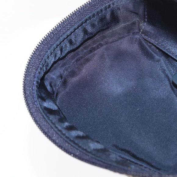 Christian Dior Trotter Canvas Saddle Pouch Navy Gold Auth 176085A