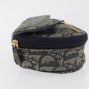 Christian Dior Trotter Canvas Saddle Pouch Navy Gold Auth 176085A-5