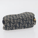 Christian Dior Trotter Canvas Saddle Pouch Navy Gold Auth 176085A-6
