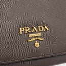 PRADA Safiano leather Wallet Gray Gold Auth 176090A-18