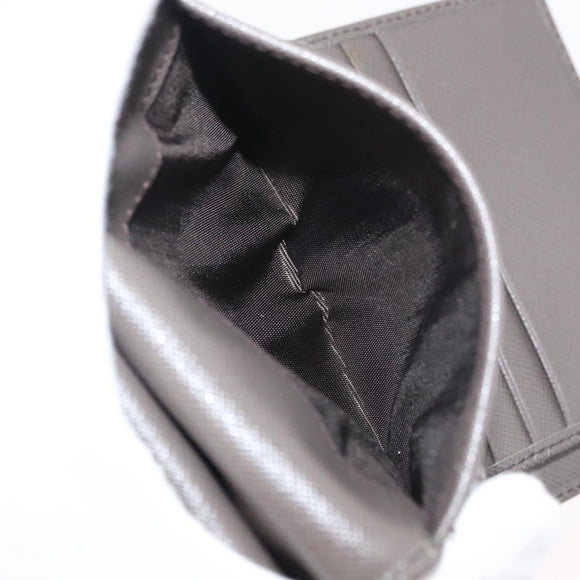 PRADA Safiano leather Wallet Gray Gold Auth 176090A