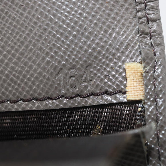 PRADA Safiano leather Wallet Gray Gold Auth 176090A