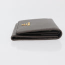 PRADA Safiano leather Wallet Gray Gold Auth 176090A-3