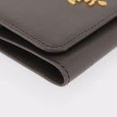 PRADA Safiano leather Wallet Gray Gold Auth 176090A-14