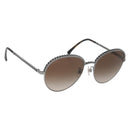 CHANEL Sunglasses metal Silver CC Auth 176091A-1