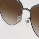 CHANEL Sunglasses metal Silver CC Auth 176091A-16
