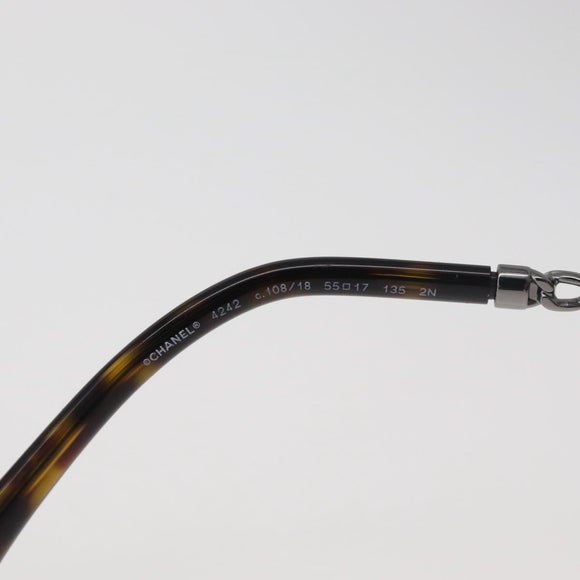 CHANEL Sunglasses metal Silver CC Auth 176091A