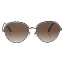 CHANEL Sunglasses metal Silver CC Auth 176091A-13