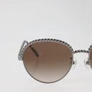 CHANEL Sunglasses metal Silver CC Auth 176091A-3