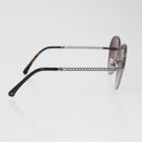 CHANEL Sunglasses metal Silver CC Auth 176091A-5