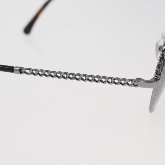 CHANEL Sunglasses metal Silver CC Auth 176091A