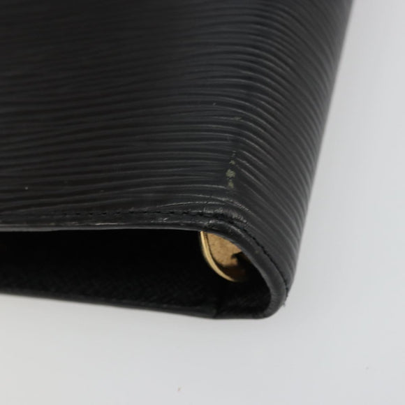 LOUIS VUITTON Epi Agenda MM Day Planner Cover Black R20042 LV Auth 176102A
