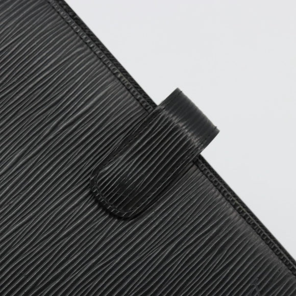 LOUIS VUITTON Epi Agenda MM Day Planner Cover Black R20042 LV Auth 176102A