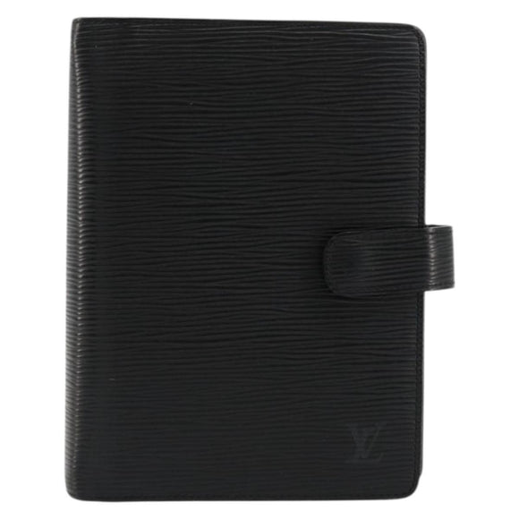 LOUIS VUITTON Epi Agenda MM Day Planner Cover Black R20042 LV Auth 176102A