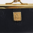 Christian Dior Coin Purse Nylon Navy Gold Auth 176103A-9