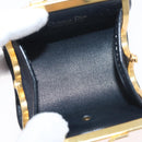 Christian Dior Coin Purse Nylon Navy Gold Auth 176103A-11